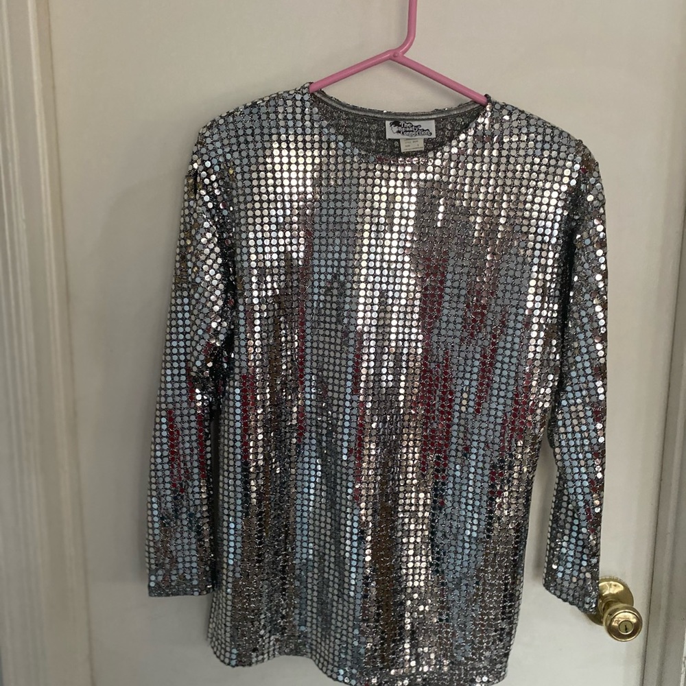 Silver Sequined Fancy Top
